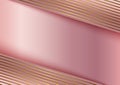 Abstract golden line on stripes pink gold background template design