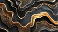 Abstract golden lines flowing through dark textured background with glittering specks Royalty Free Stock Photo
