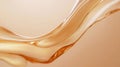 Abstract Golden Liquid Swooshing on a Smooth Beige Background Royalty Free Stock Photo