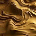 Abstract golden liquid wavy background. Metallic dynamic design. Generative AI