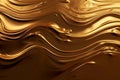 Abstract golden liquid wavy background. Metallic dynamic design. Generative AI