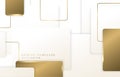Abstract golden luxury rectangles template design of geometric artwork. Overlapping design for presentation background.