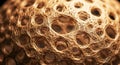 Abstract Golden Mesh Sphere with Interconnected Holes Royalty Free Stock Photo