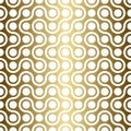 Abstract golden Metaballs path Geometric Seamless luxury Pattern. Gold Metaball Shapes damask background. Thin white line maze