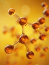 Abstract Golden Molecule Structure Science And Technology Amber Background Royalty Free Stock Photo