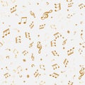 Abstract golden music notes seamless pattern Royalty Free Stock Photo