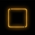 Abstract golden neon luminous square on black background Royalty Free Stock Photo