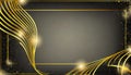 Abstract golden neon metallic black modern tech design template background. Royalty Free Stock Photo