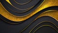 Abstract golden neon metallic black modern tech design template background. Royalty Free Stock Photo