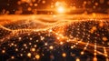 Abstract Golden Network with Bokeh Lights