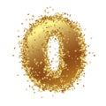 Abstract Golden Number with Starlet Border - Zero - Null - 0 Royalty Free Stock Photo