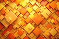 Abstract golden and orange square mosaic pattern design featuring shiny cubes in various sizes and shades. Generative AI Royalty Free Stock Photo