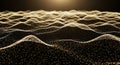 Abstract Golden Particle Waves on a Dark Background particles flowing Royalty Free Stock Photo