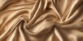 Abstract golden silk texture background. Luxury beige abstract fabric backdrop. Creases of satin, silk, and Smooth Royalty Free Stock Photo