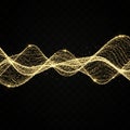 Abstract Golden Sound Wave Light Background Royalty Free Stock Photo
