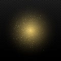 Abstract golden sparkle. Magical gold dust and glares. Christmas dust. Graphic element for your design. Vector illustration