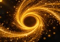Golden Abstract Spiral Light Background with Dynamic Energy Flow Royalty Free Stock Photo