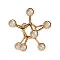 Abstract Golden Structure with White Spheres Molecular Atom Model Science Symbol Royalty Free Stock Photo