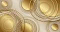 Abstract golden swirls and circles with subtle textures and elegant light reflections Royalty Free Stock Photo