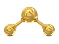 Abstract golden water molecule