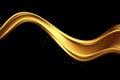 Abstract golden wave motion design on dark background Royalty Free Stock Photo