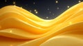 Abstract Golden Waves Background Smooth Yellow Curves with Glowing Royalty Free Stock Photo
