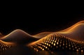 Generative AI: Abstract golden waves background. Template design Royalty Free Stock Photo