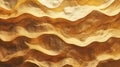 Abstract golden waves create a mesmerizing texture in the artistic design displayed on a wall panel Royalty Free Stock Photo