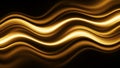 Abstract golden wavy lines with glowing light effects on a dark background Keywords: abstract, golden, wavy, lines Royalty Free Stock Photo