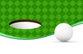 Abstract golf background with ball, green pattern and hole Royalty Free Stock Photo