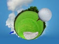 Abstract golf ball on tee Royalty Free Stock Photo