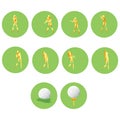 Abstract golf player collection. Vector illustration decorative background design Royalty Free Stock Photo