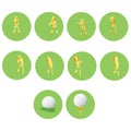 abstract golf player collection. Vector illustration decorative design