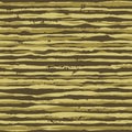 Abstract gouache paint texture, brown and yellow brush strokes. Horizontal stripes grunge camouflage, seamless pattern. Vector Royalty Free Stock Photo