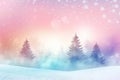 Abstract gradient background with snowy trees, pastel colors. Winter, snow theme. Peaceful and versatile backdrop for Royalty Free Stock Photo