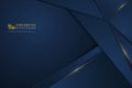 Abstract gradient blue luxury golden line template premium background. illustration vector eps10