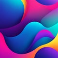 Abstract gradient 3d rainbow neon holographic colourful shapes illustration Royalty Free Stock Photo