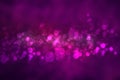 Abstract gradient of dark violet pink magenta background texture with glowing circular bokeh lights and stars. Beautiful purple Royalty Free Stock Photo