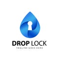 Abstract Gradient Drop Lock Logo Design Template Vector Royalty Free Stock Photo