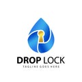 Abstract Gradient Drop Lock Logo Design Template Vector Stock Royalty Free Stock Photo