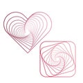 Abstract gradient heart and square outline tunnel pattern design Vector, illustration Royalty Free Stock Photo