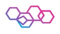 Abstract Gradient Hexagon Network Interconnected Shapes, vector design Generative AI Royalty Free Stock Photo