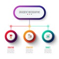 Abstract gradient infographics number options template. Vector illustration.