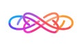Abstract gradient intertwined loops, dynamic infinity symbol, vector design Generative AI Royalty Free Stock Photo