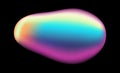 Abstract gradient iridescent shape. Rainbow coloring fluid, simple liquid amorphous splodge, organic bright bubble stone Royalty Free Stock Photo