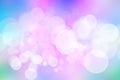 Abstract gradient of light blue pink pastel background texture with glowing circular bokeh lights. Beautiful colorful spring or Royalty Free Stock Photo