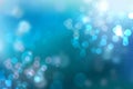 Abstract gradient of light blue turquoise dark blue white background texture with glowing circular bokeh lights. Beautiful Royalty Free Stock Photo