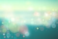 Abstract gradient light green blue pastel shiny blurred background texture with circular bokeh lights in soft color style. Royalty Free Stock Photo