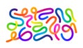 Abstract Gradient Lines Set. Wavy Color Shape Vector Graphic Design. Dynamic Geometric Pattern. Background with Color
