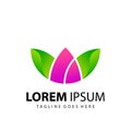 Abstract Gradient Lotus Logo Design Template Premium Vector